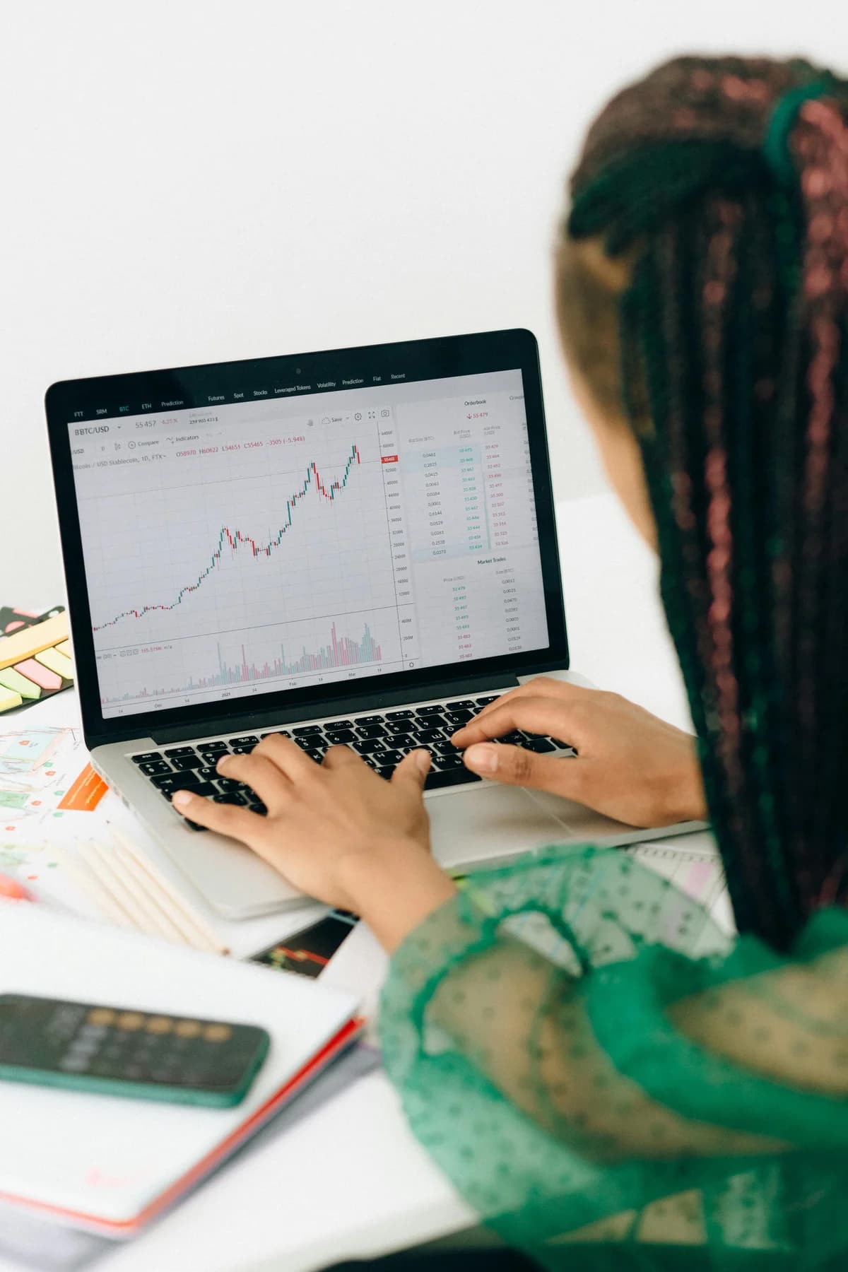 Revenue chart on a laptop screen